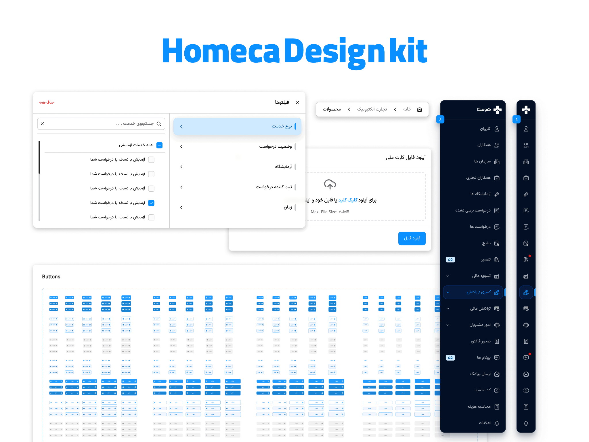 تصویر واقعی Homeca Design Kit و اجزای رابط کاربری هومکا